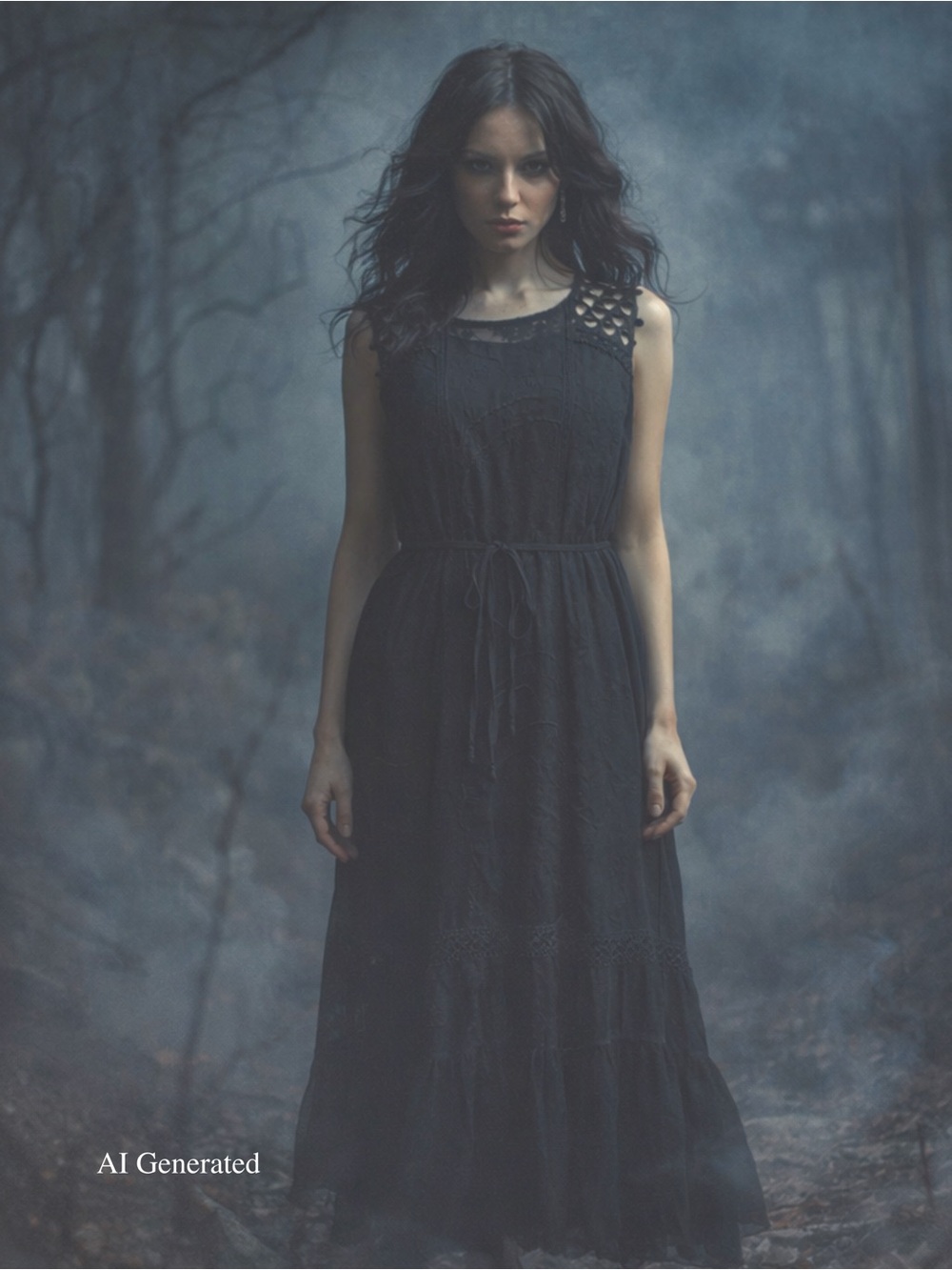Chelsea & Theodore Black Lace & Chiffon Dress